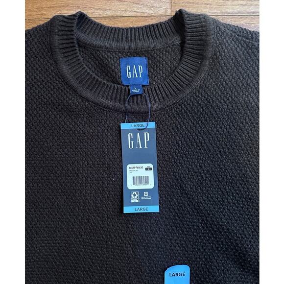 Gap Mens Sweater in Java Brown NWT Ribbed Seed Stitched - Picture 3 of 9